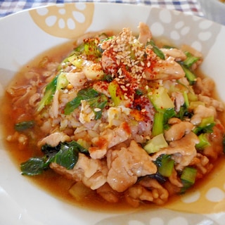 小松菜と豚肉のあんかけチャーハン